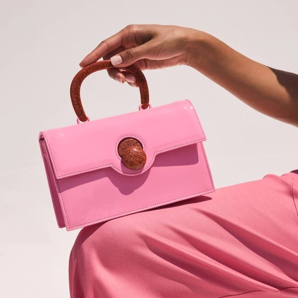 NWT Cult Gaia Pink Frida HandBag with Detachable Crossbody Strap - Picture 2 of 15